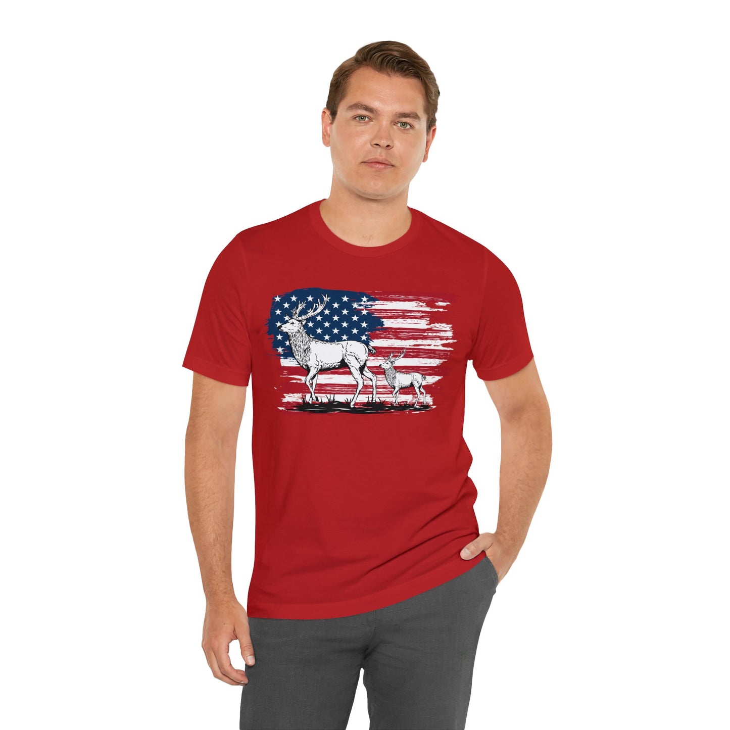 Elk American Flag T-Shirt