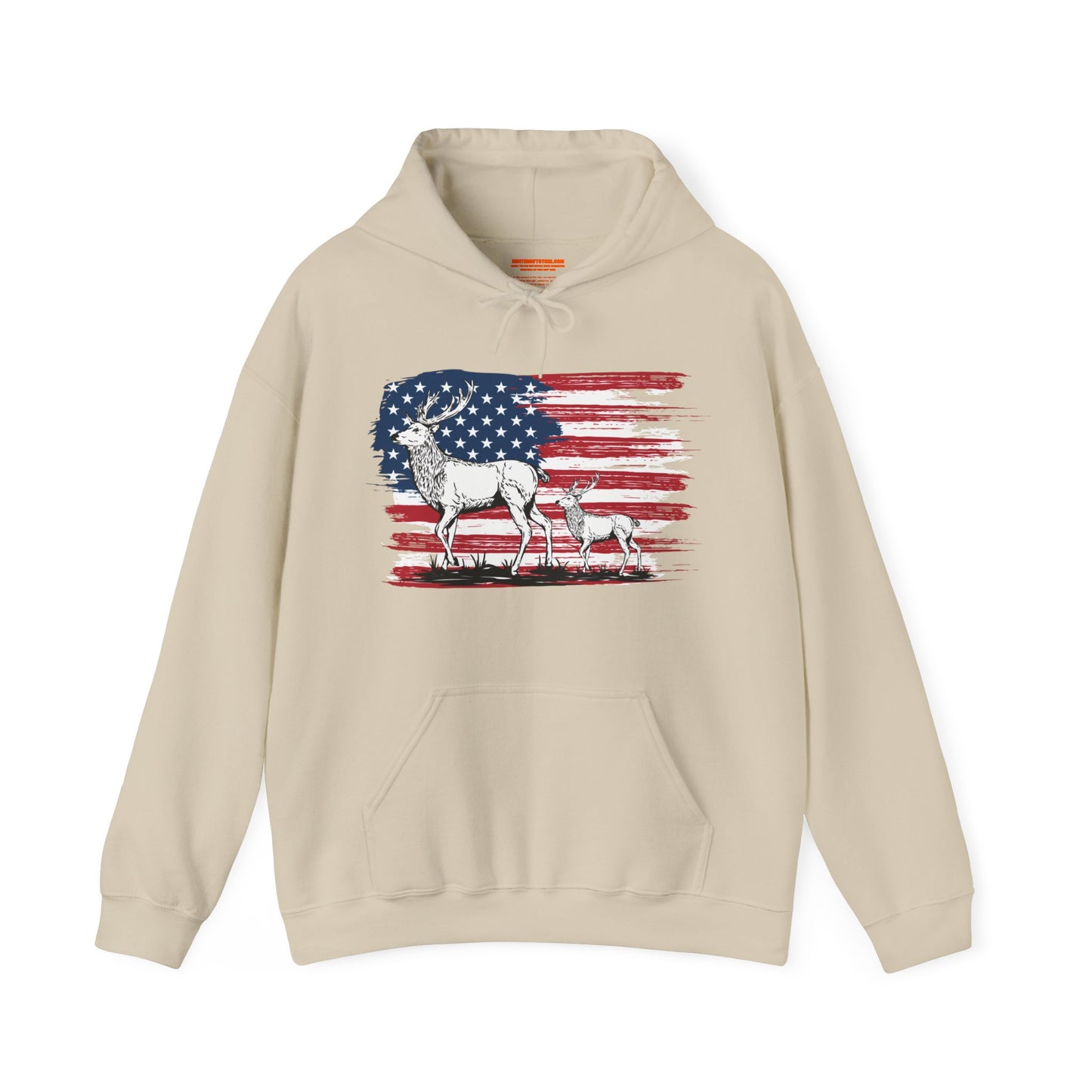 Elk American Flag Hooded Sweatshirt