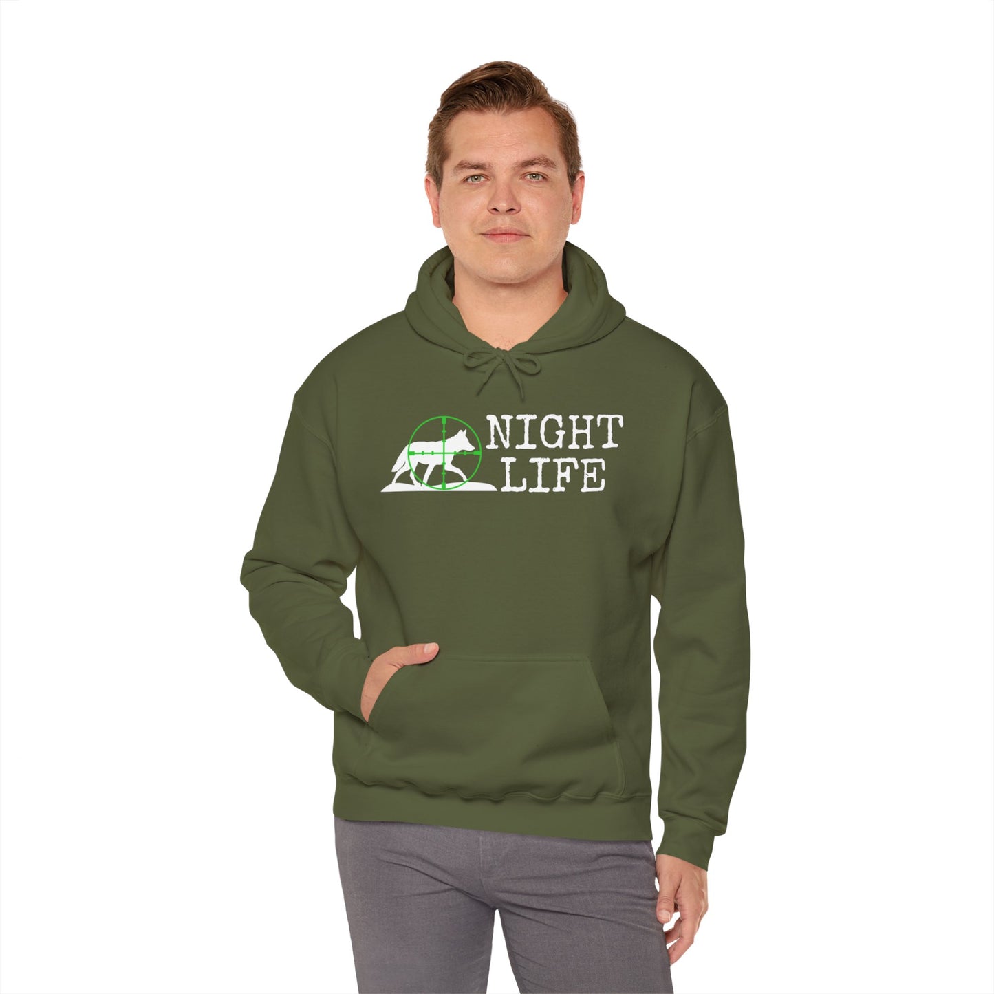 Coyote Night Night Life Green Scope Hooded Sweatshirt