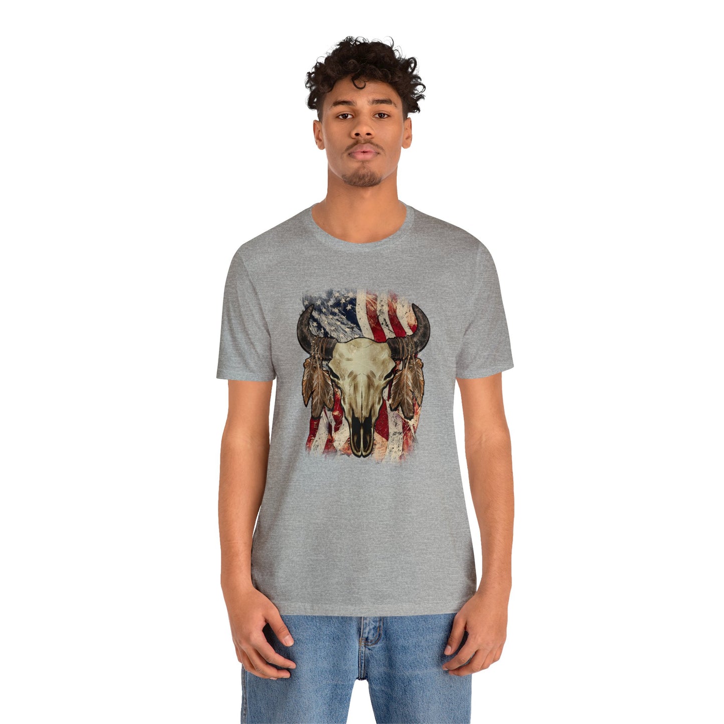 Bison Head American Flag T-Shirt