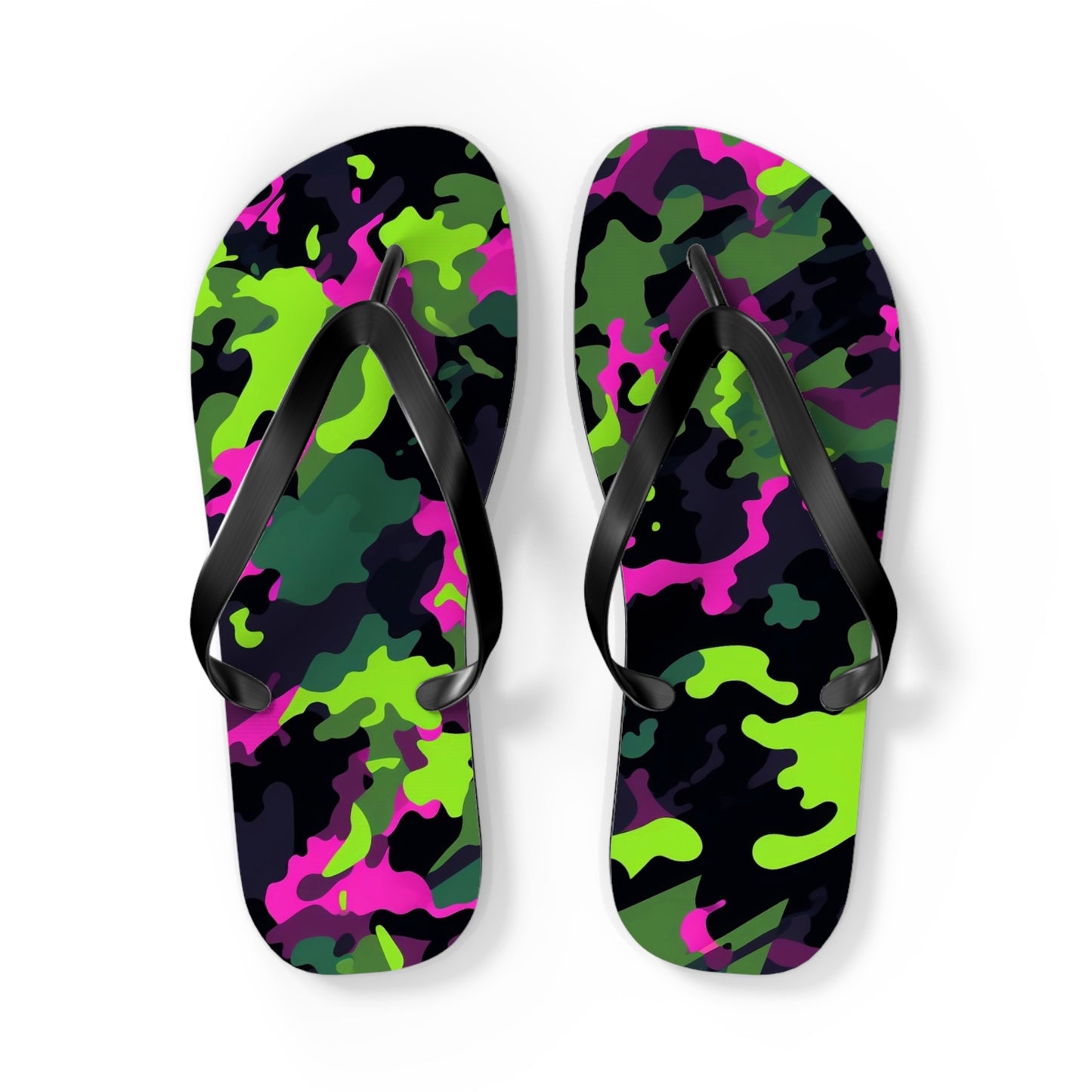 Neon Camo Flip Flops