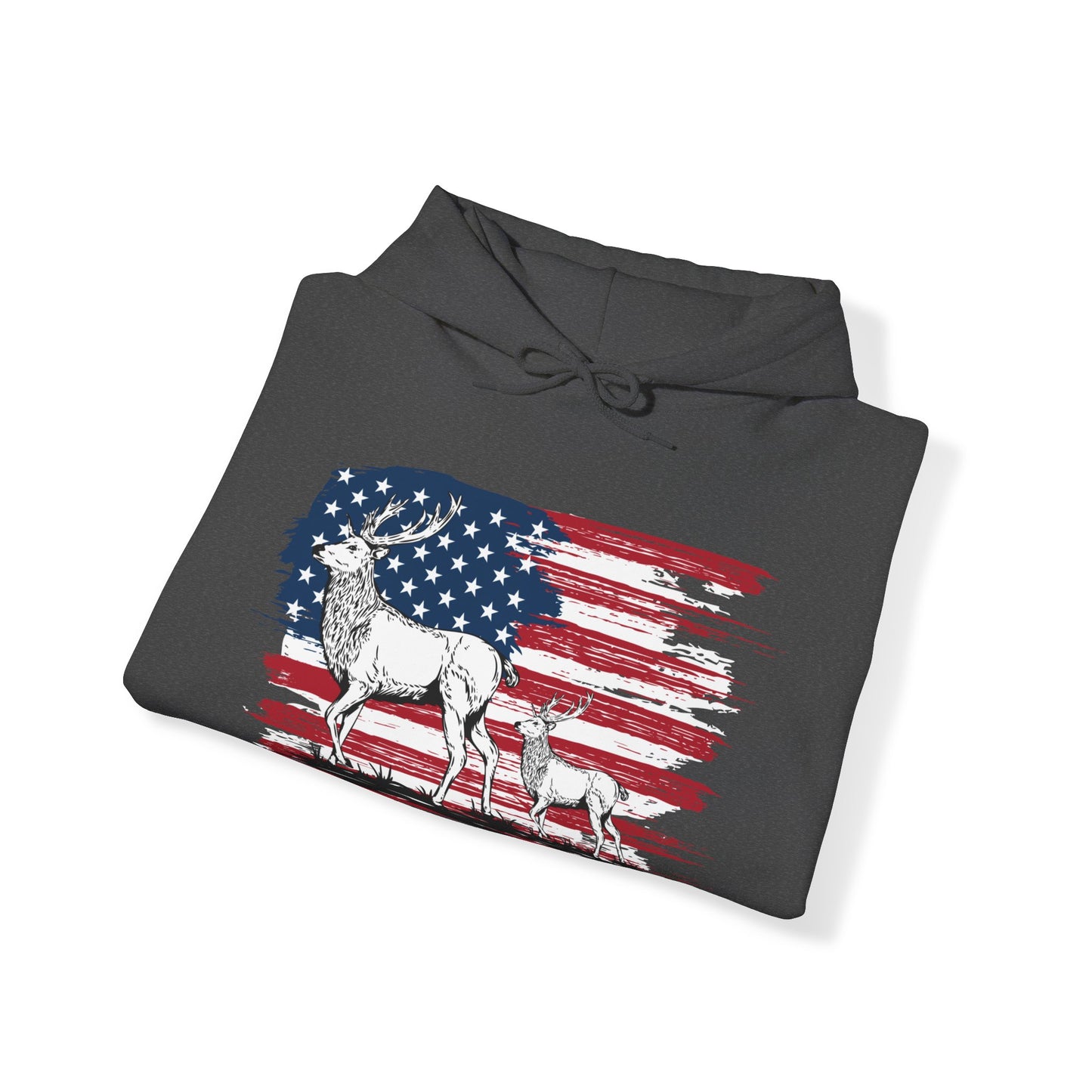 Elk American Flag Hooded Sweatshirt