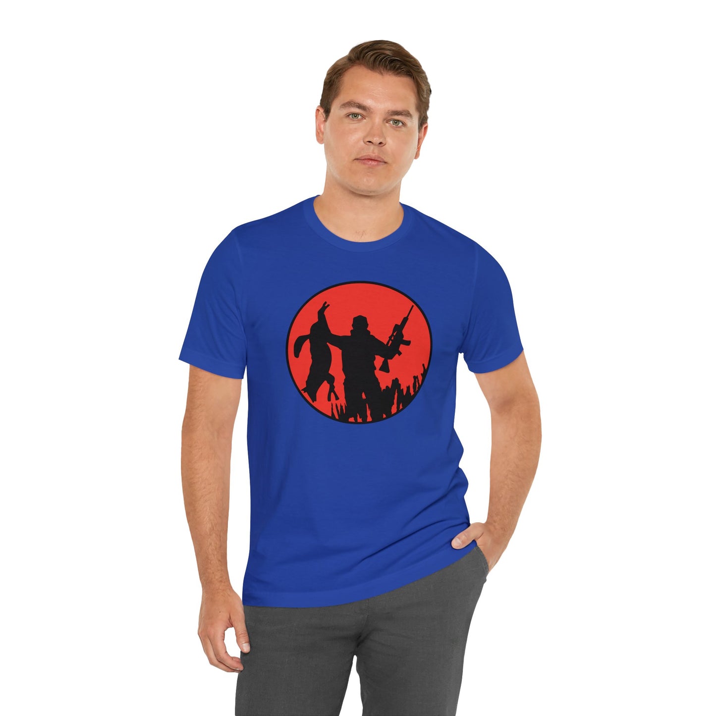 Coyote Hunter Holding Coyote Red Circle T-Shirt
