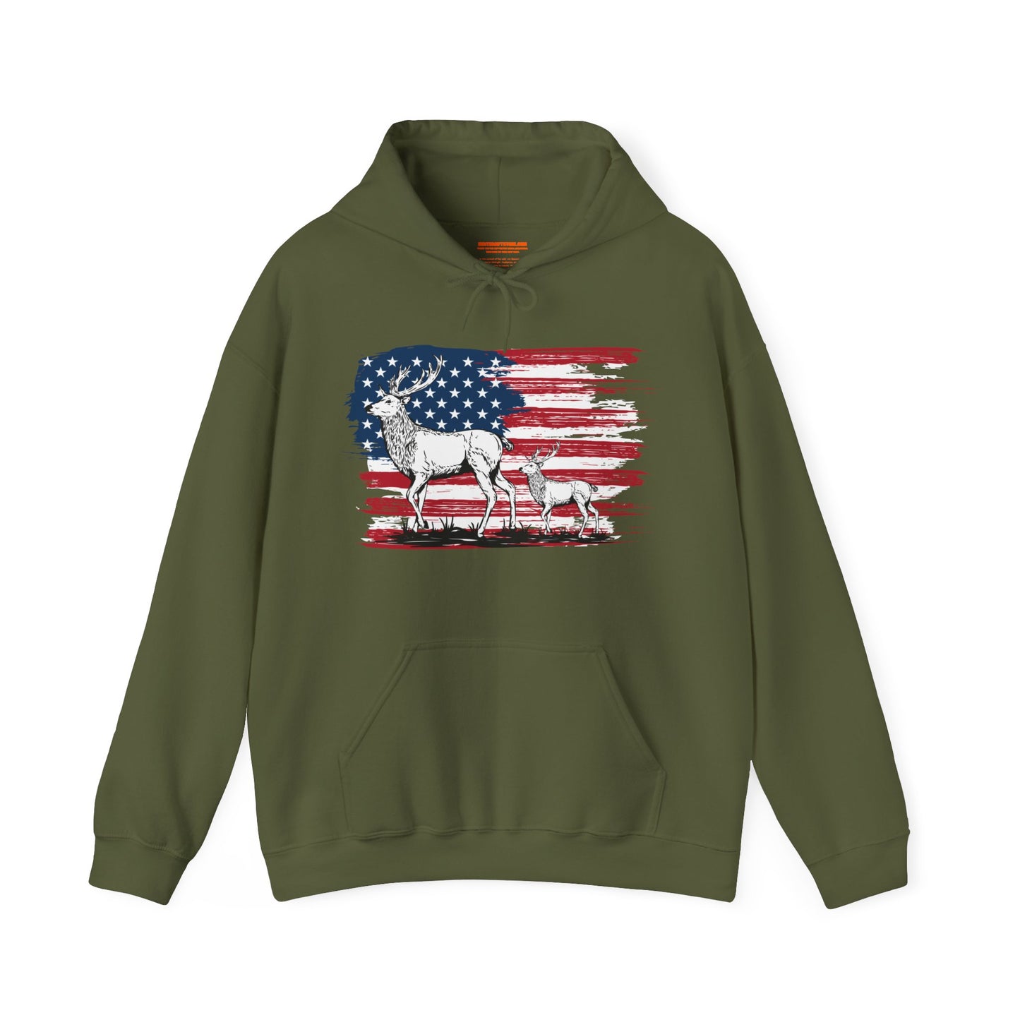 Elk American Flag Hooded Sweatshirt