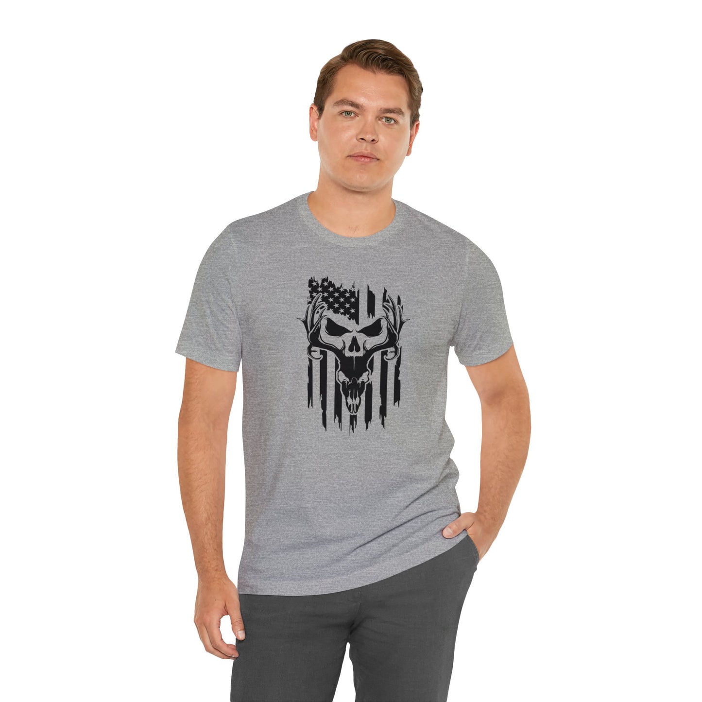 Deer Skull American Flag T-Shirt