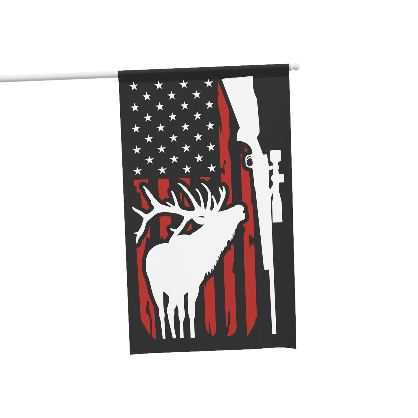 Elk Hunting American Flag