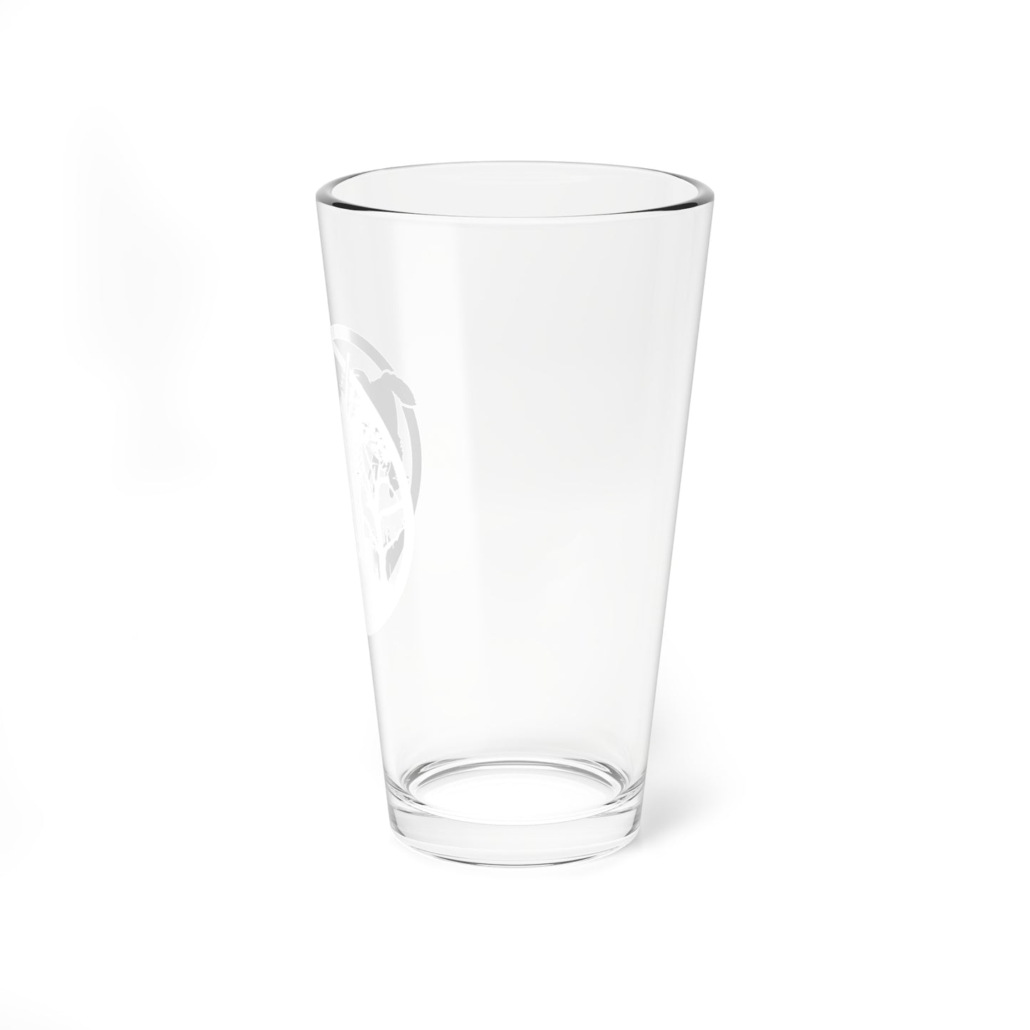 Coyote Hunter Holding Coyote White Circle Pint Glass