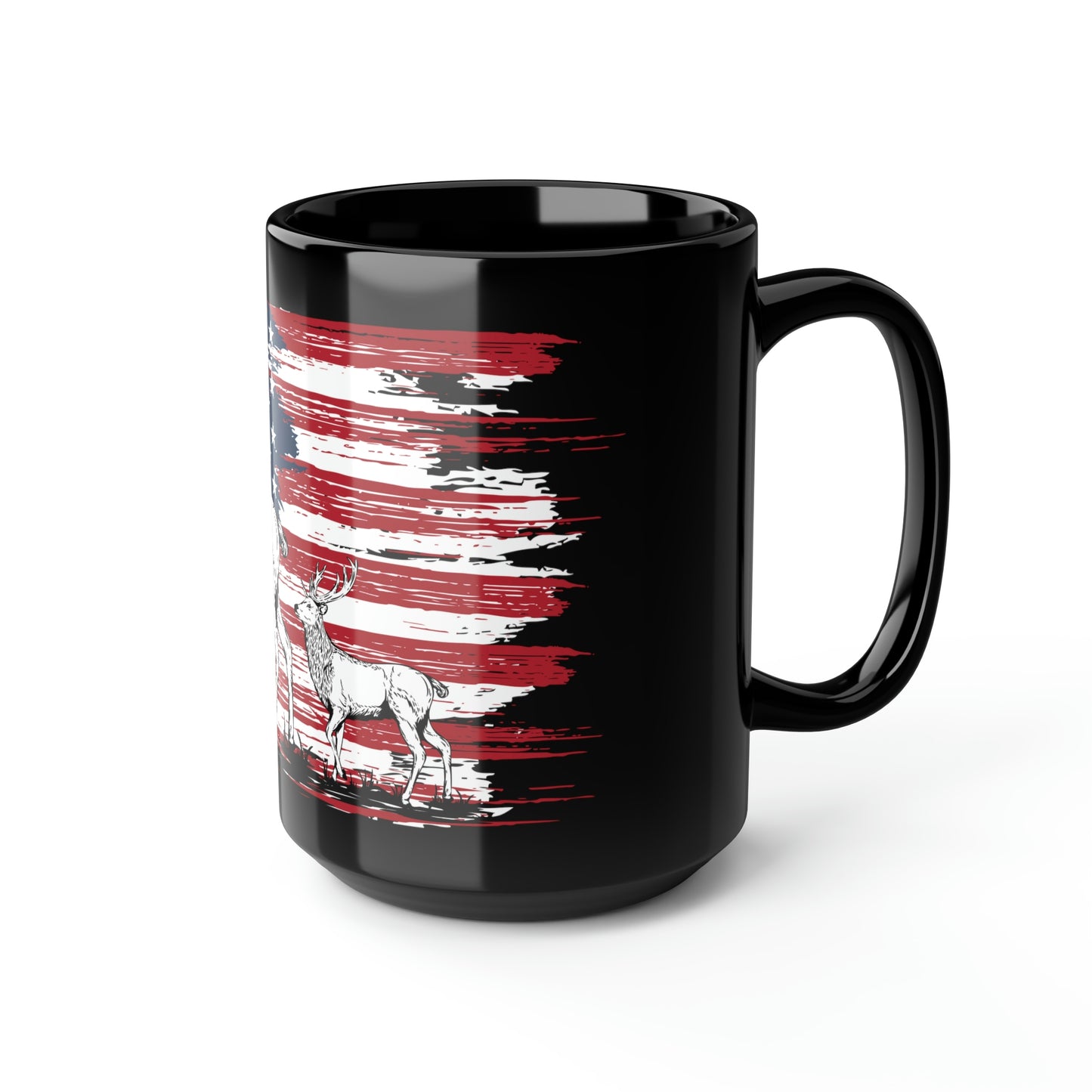 Elk American Flag Mug, 15oz