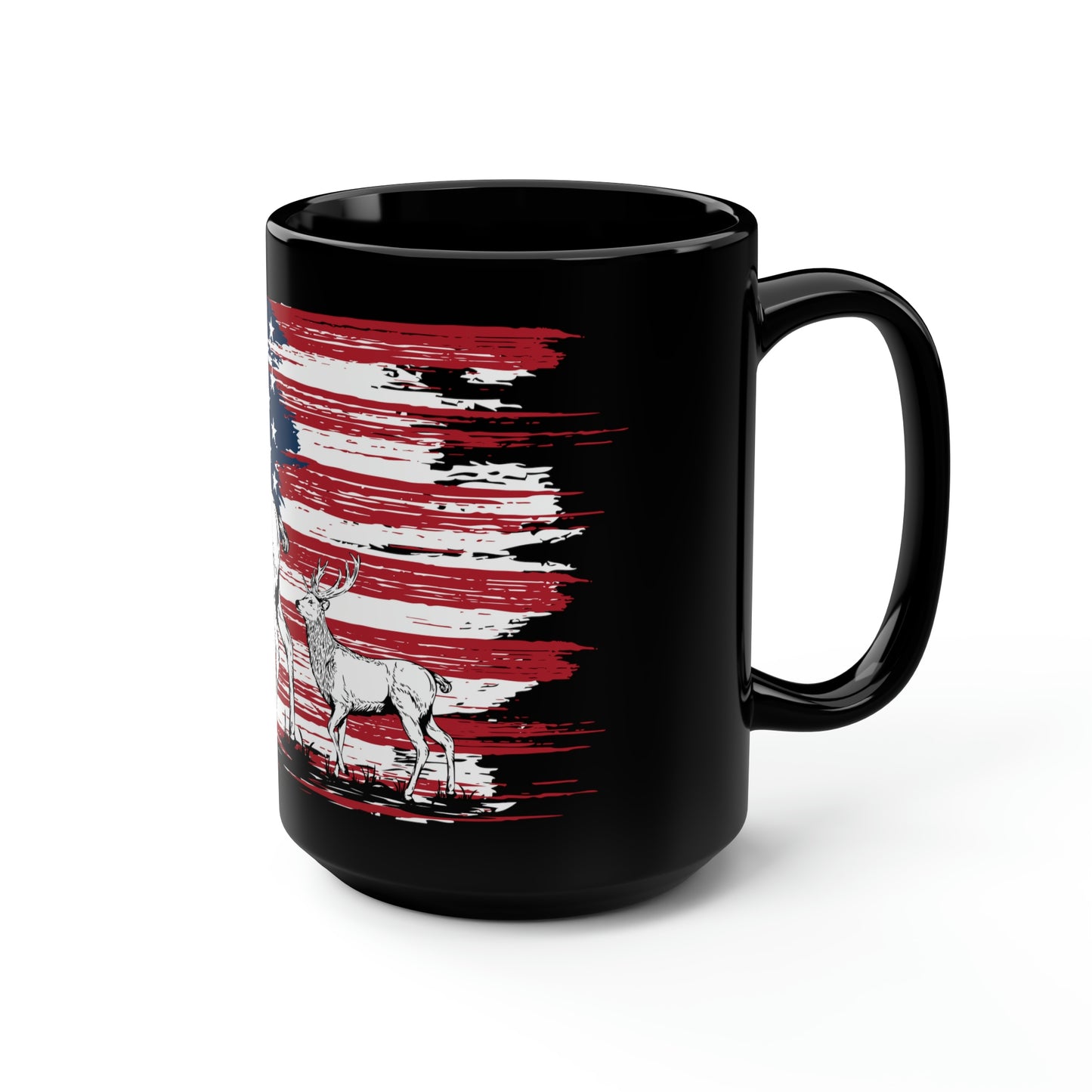 Elk American Flag Mug, 15oz