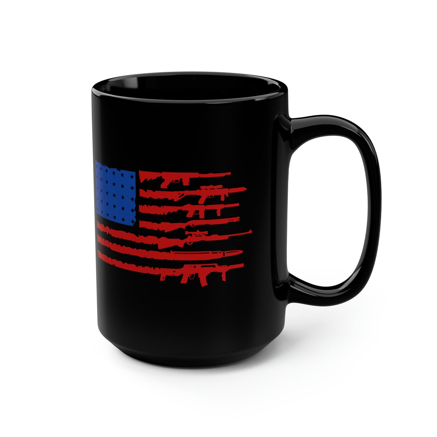 American Flag Gun Mug, 15oz