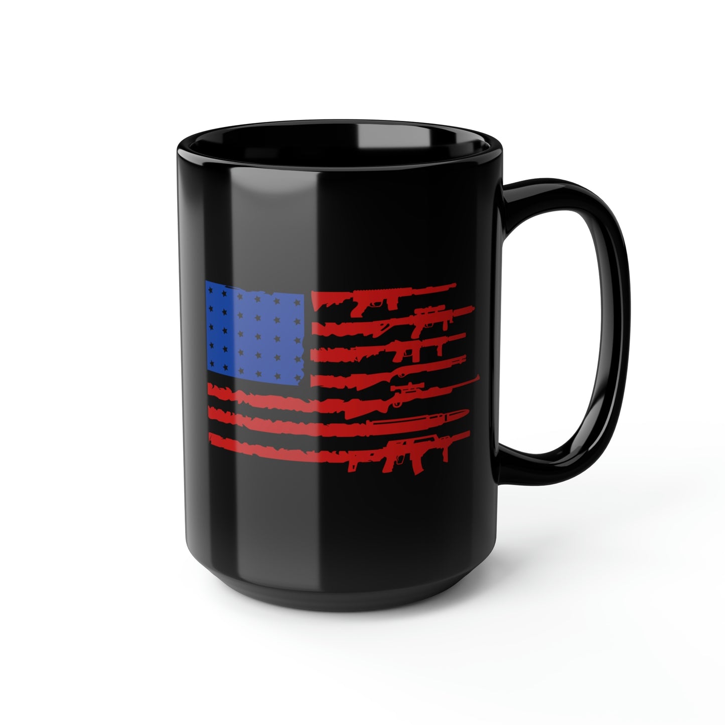 American Flag Gun Mug, 15oz
