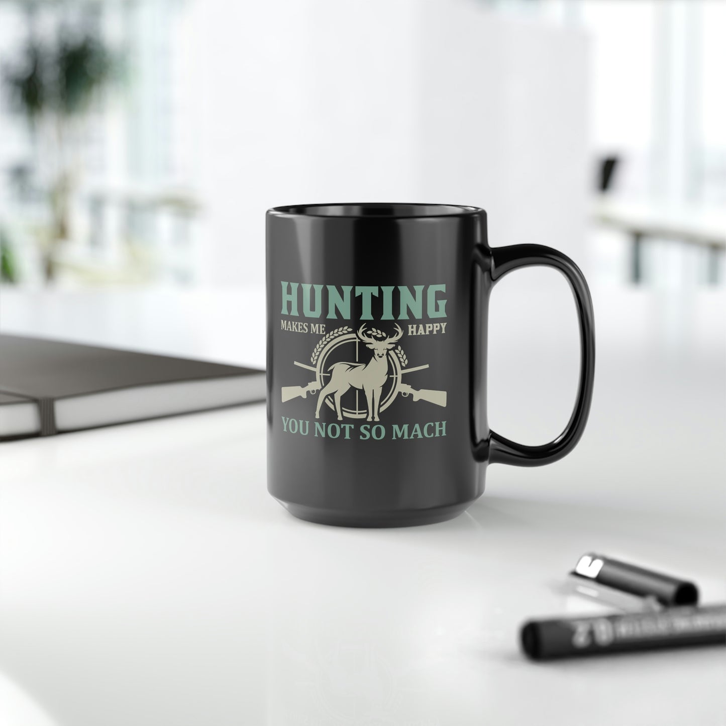 Hunting Makes Me Happy Mug, 15oz
