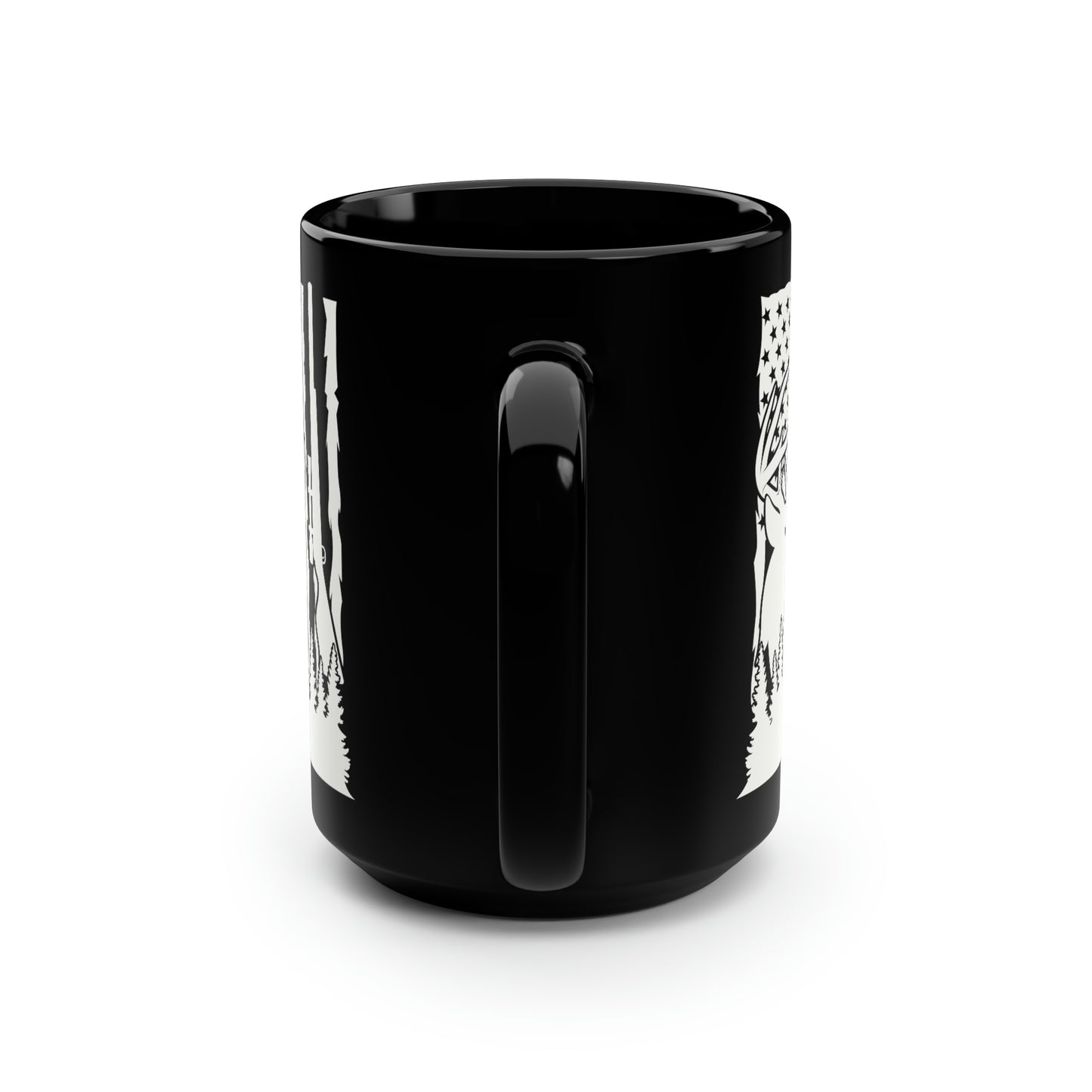 Deer Gun American Flag Mug, 15oz