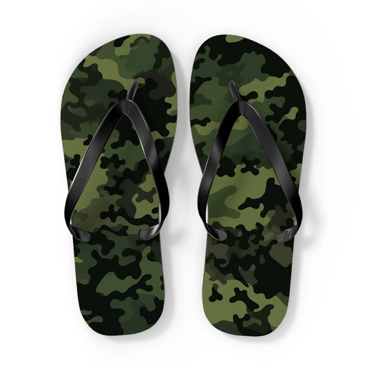 Green Camo Flip Flops