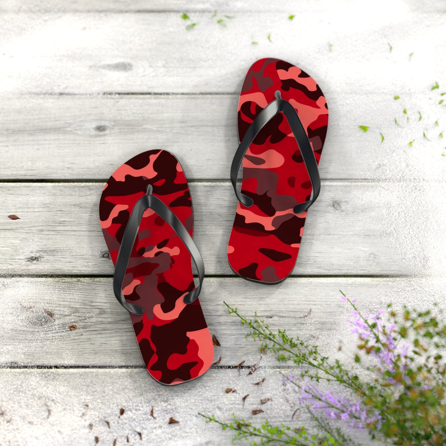 Red Camo Flip Flops