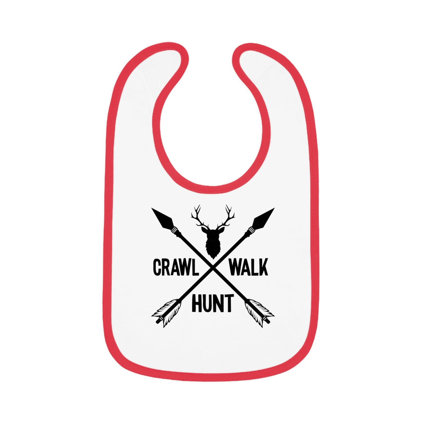 Crawl Walk Hunt Baby Jersey Bib