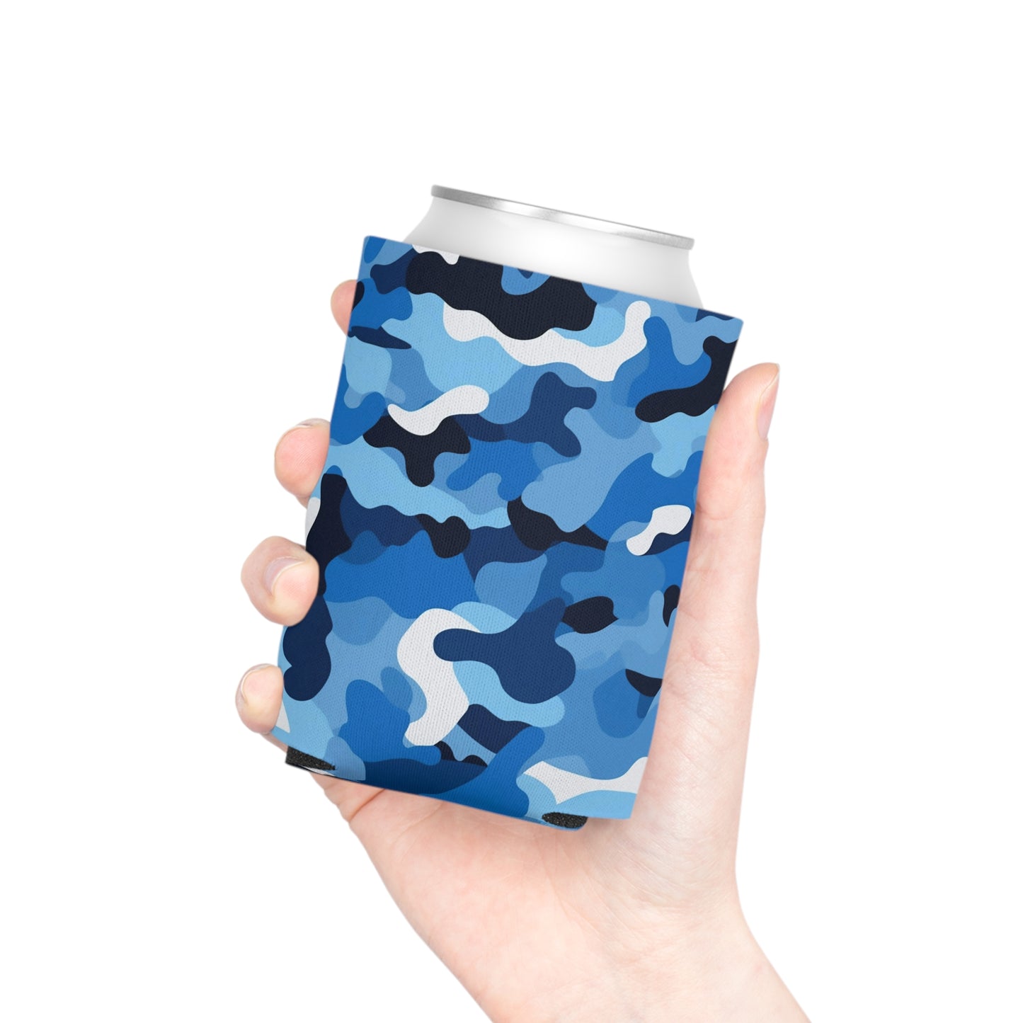 Blue Camo Can Cooler