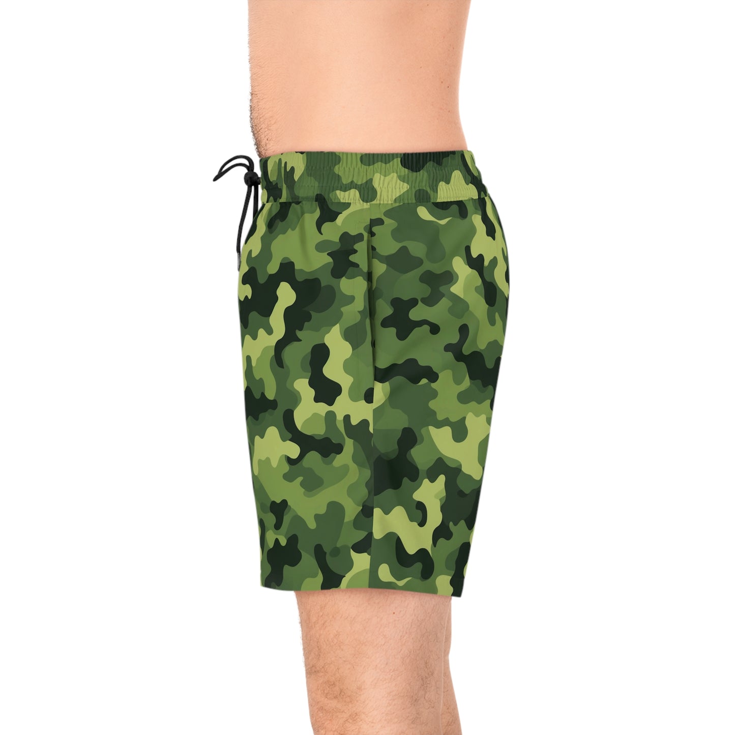 Light Green Camo Swim Trunks