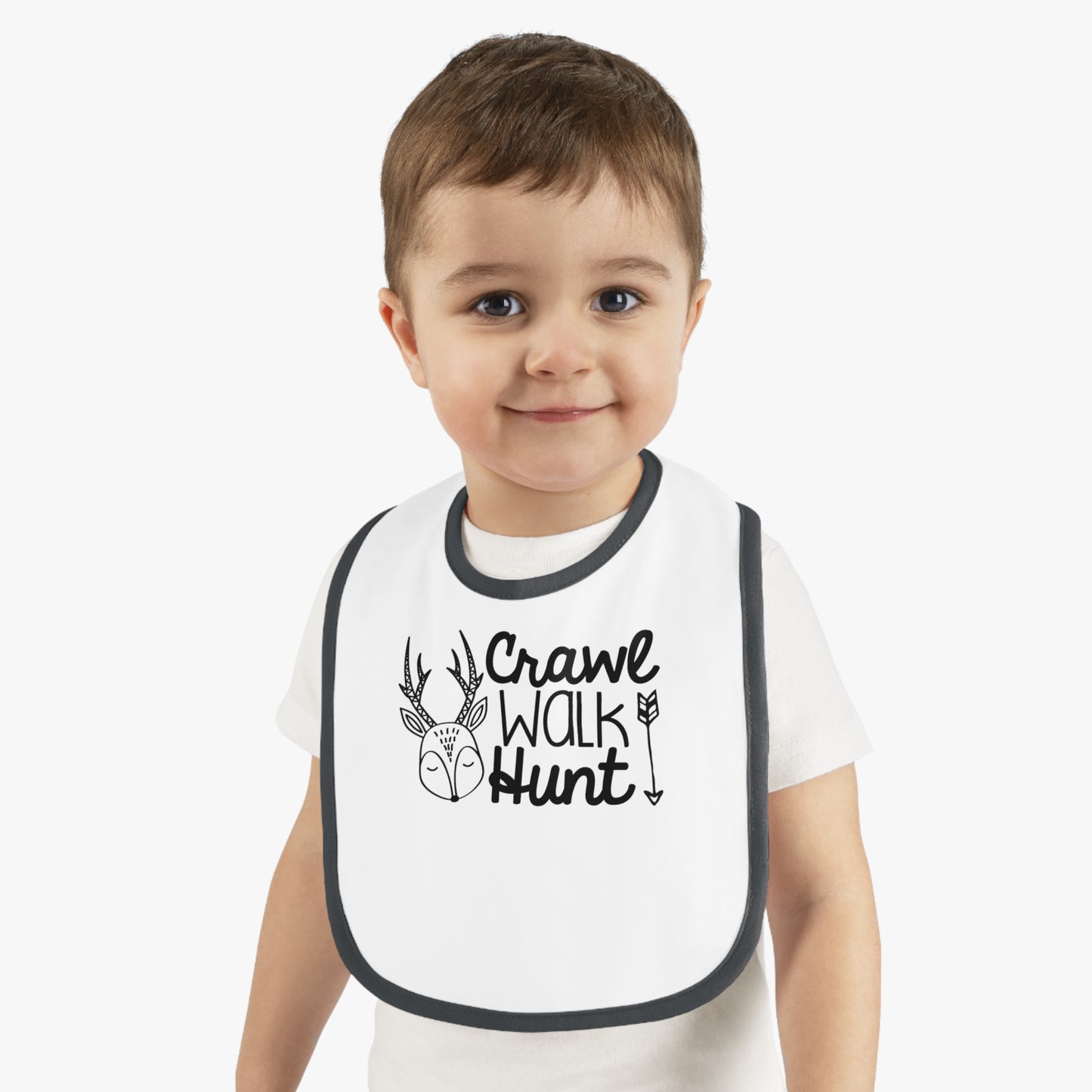 Crawl Walk Hunt Baby Jersey Bib