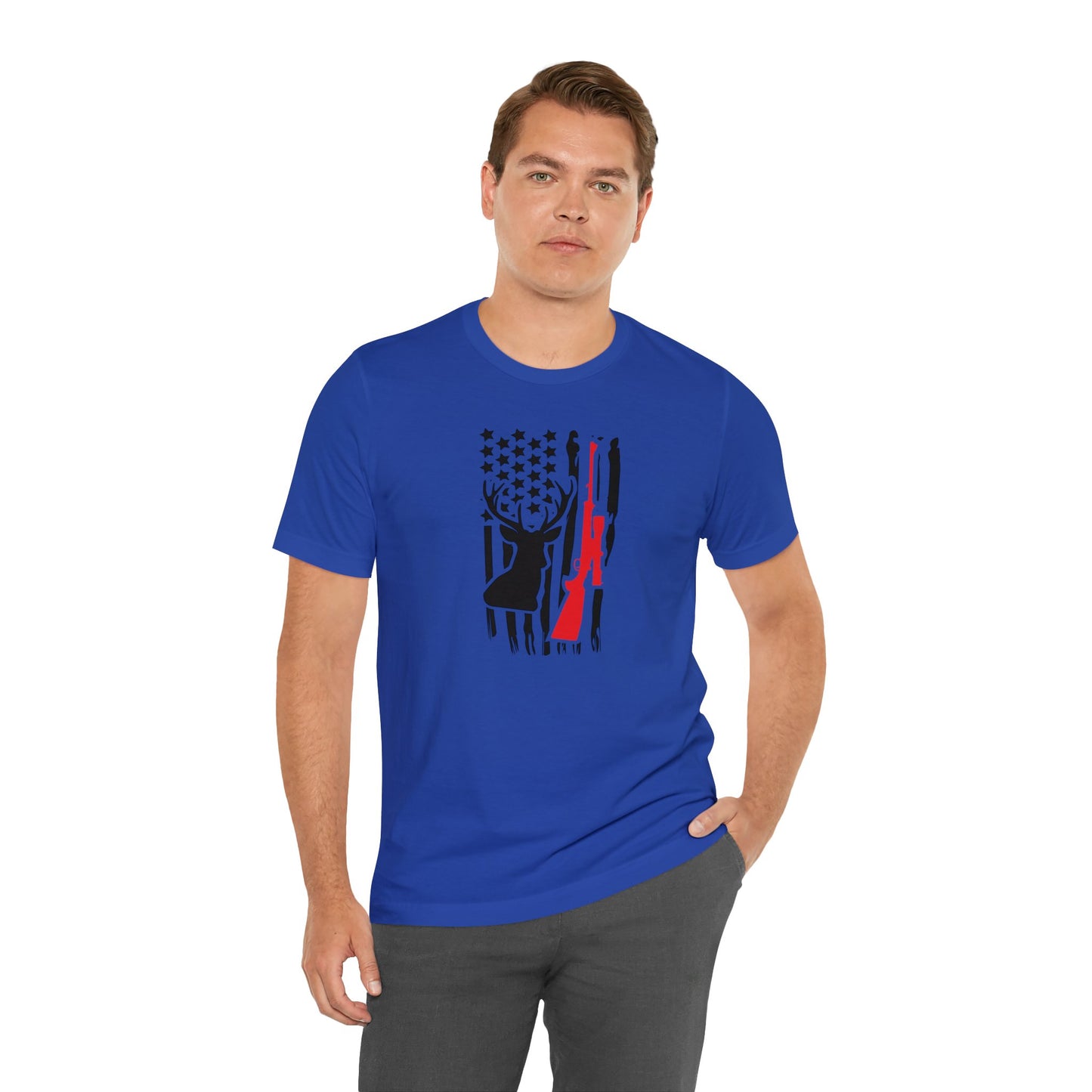 Deer Gun American Flag T-Shirt