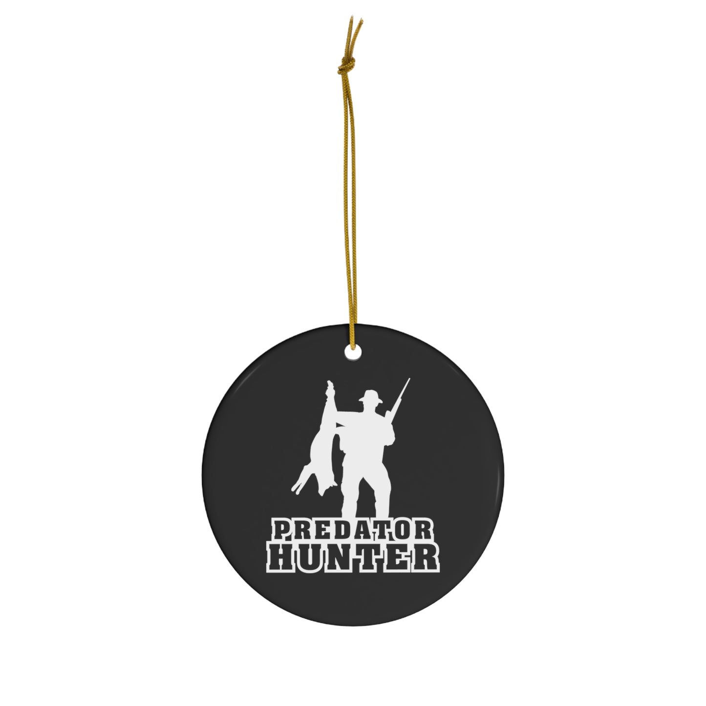 Predator Hunter Ceramic Christmas Ornament