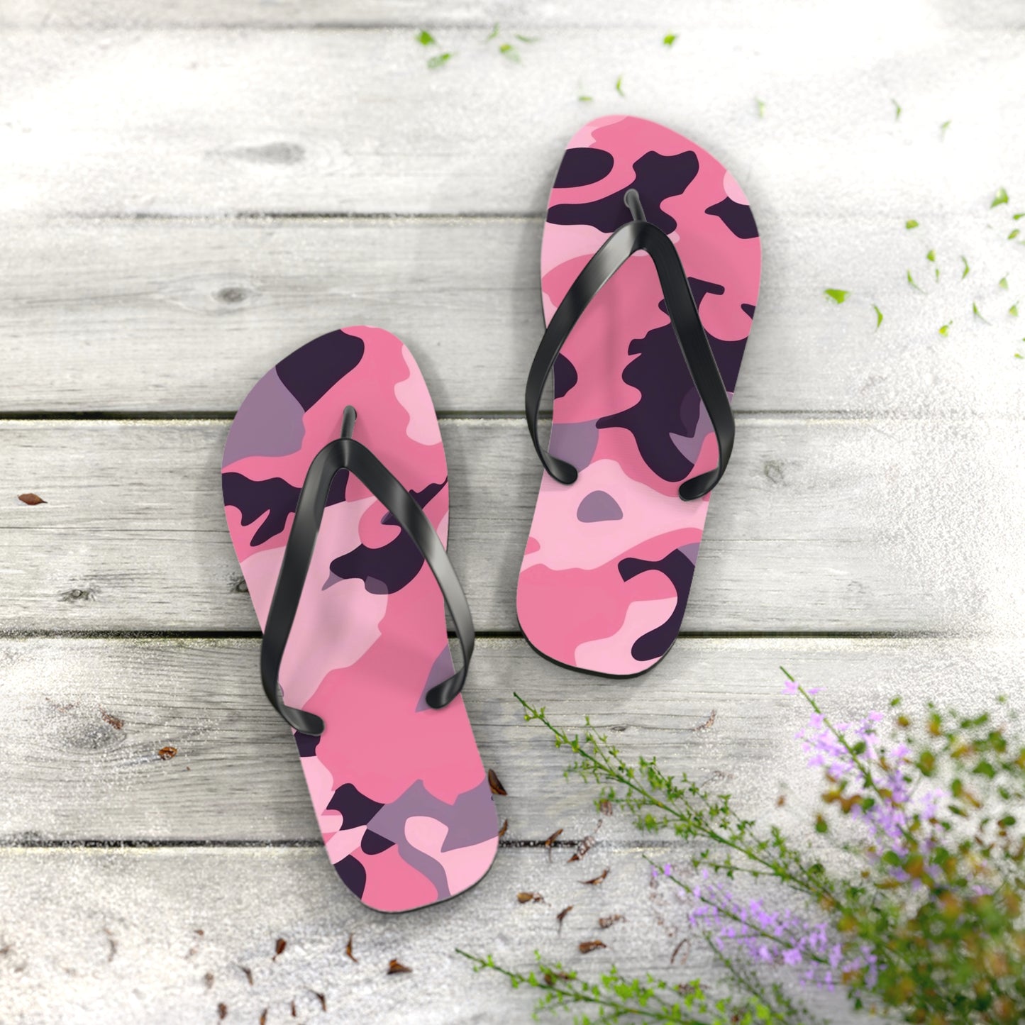 Pink Camo Flip Flops