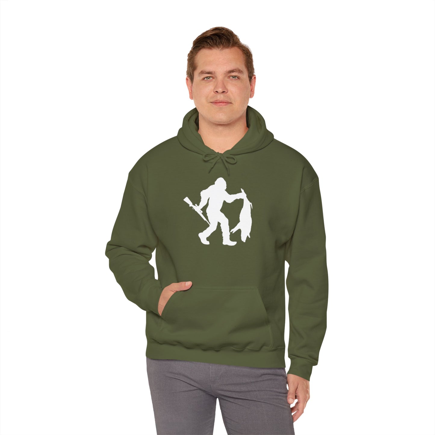 Bigfoot Carrying Hog Hooded Sweatshirt