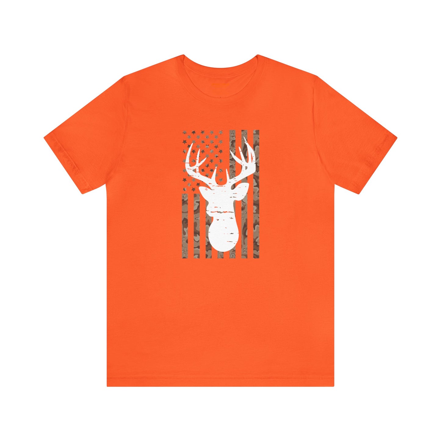 American Flag Brown Camo Deer T-Shirt