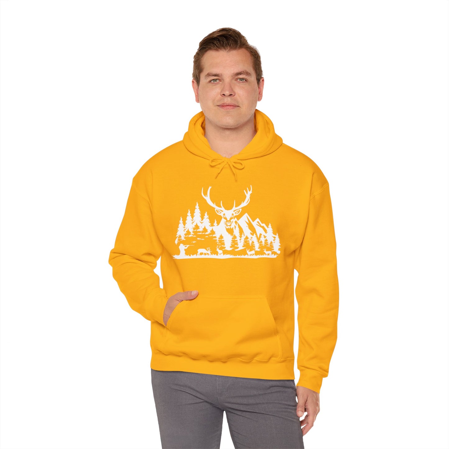 Deer Hunting Scene Hooded Sweatshirt