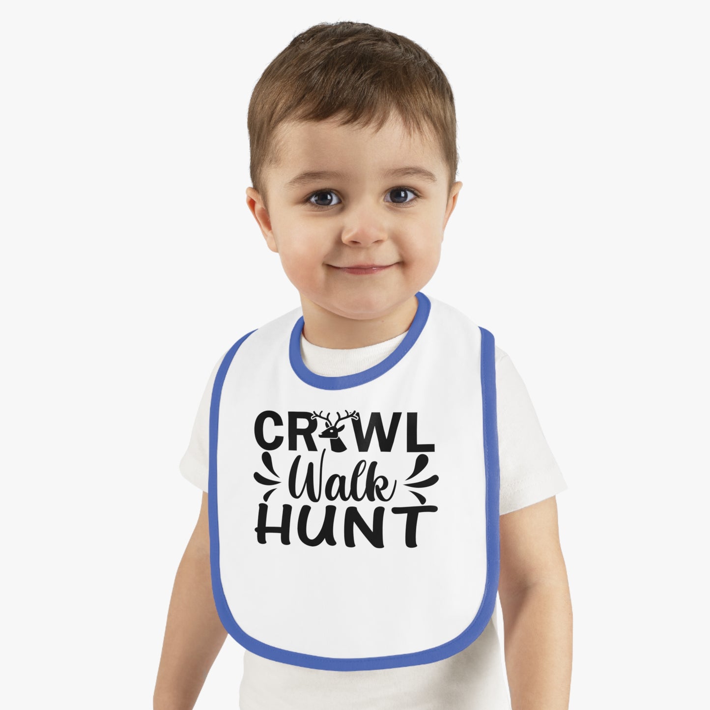 Crawl Walk Hunt Baby Jersey Bib