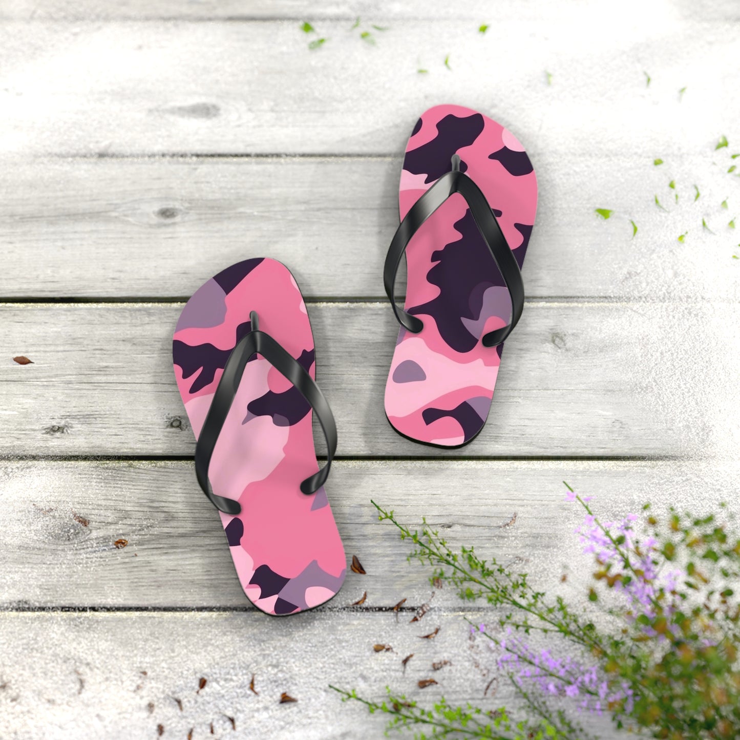 Pink Camo Flip Flops