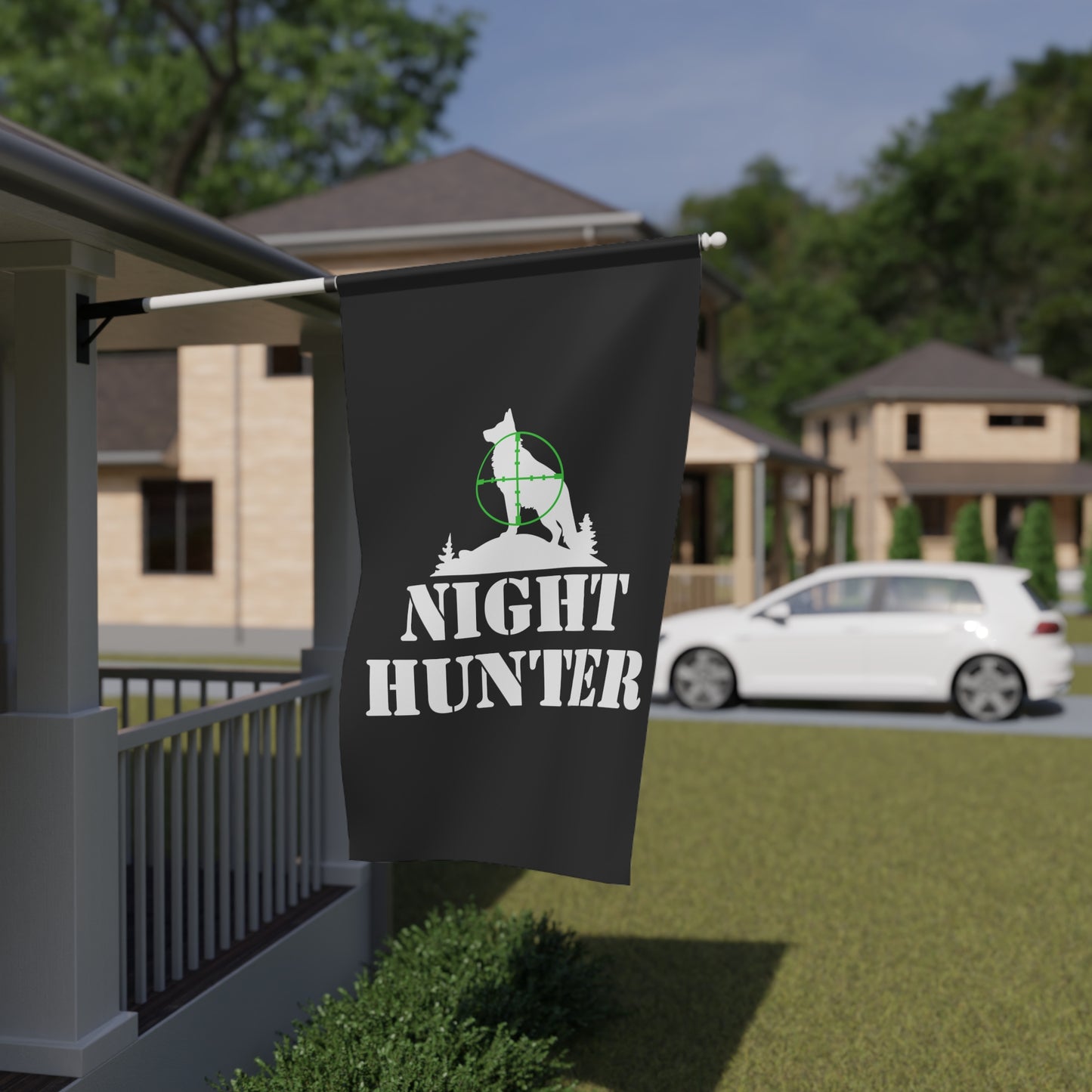 Coyote Night Hunter Green Dot Flag