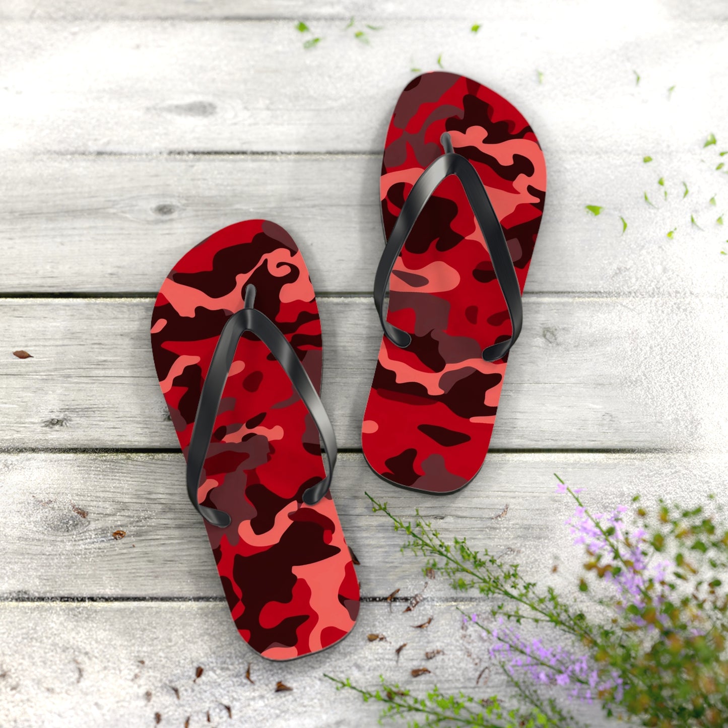 Red Camo Flip Flops