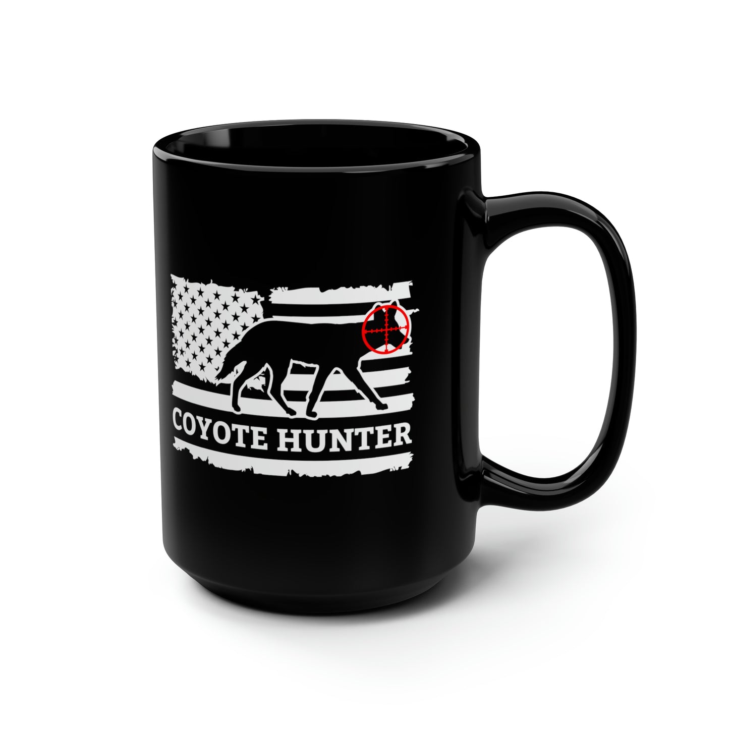 American Flag Coyote Hunter Mug, 15oz