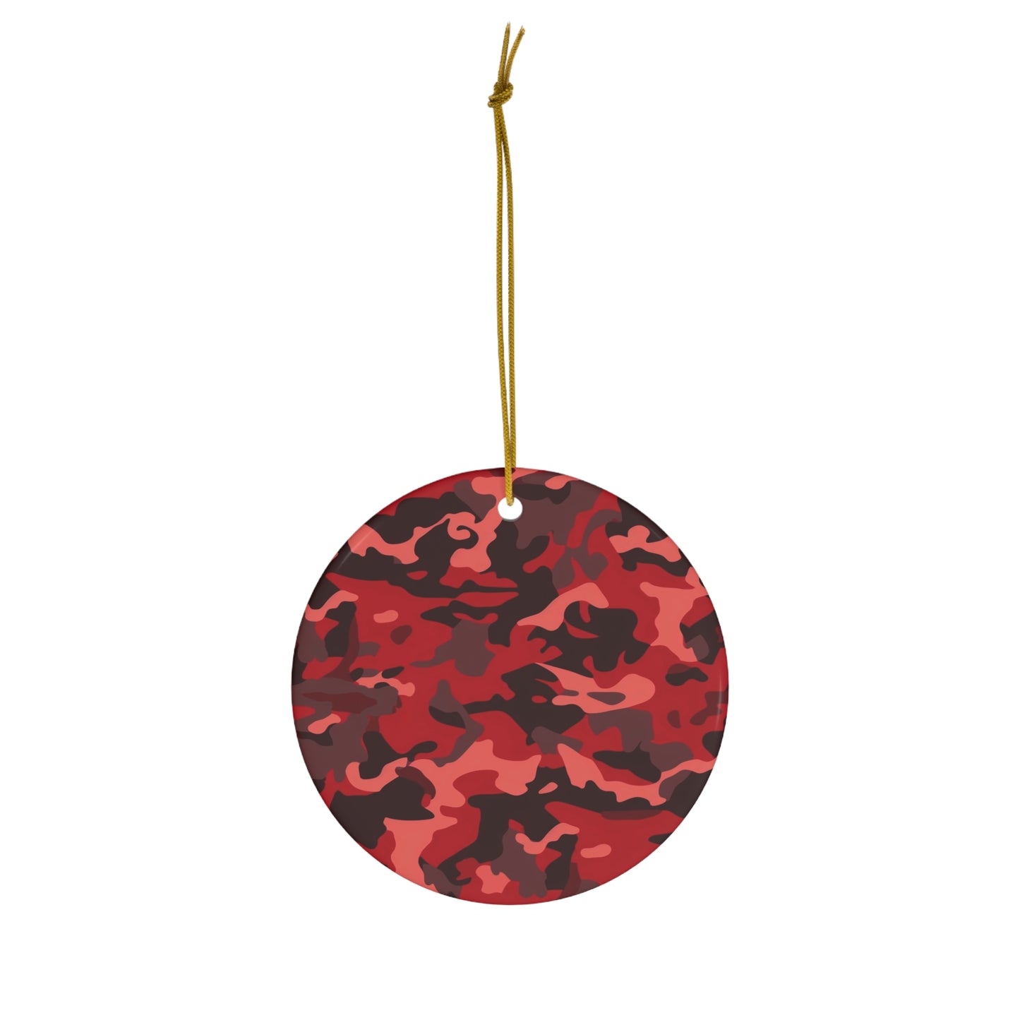 Red Camo Ceramic Christmas Ornament