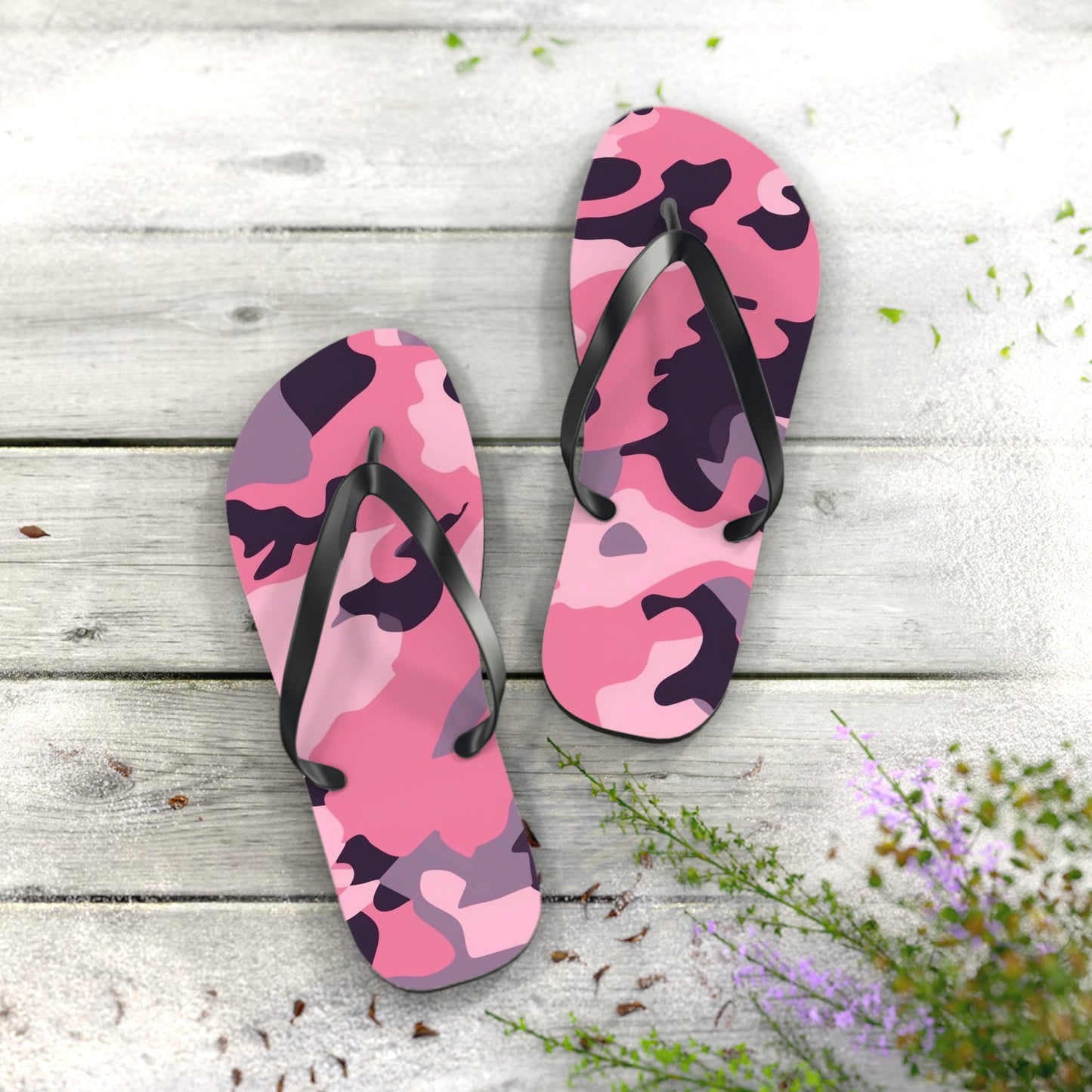 Pink Camo Flip Flops