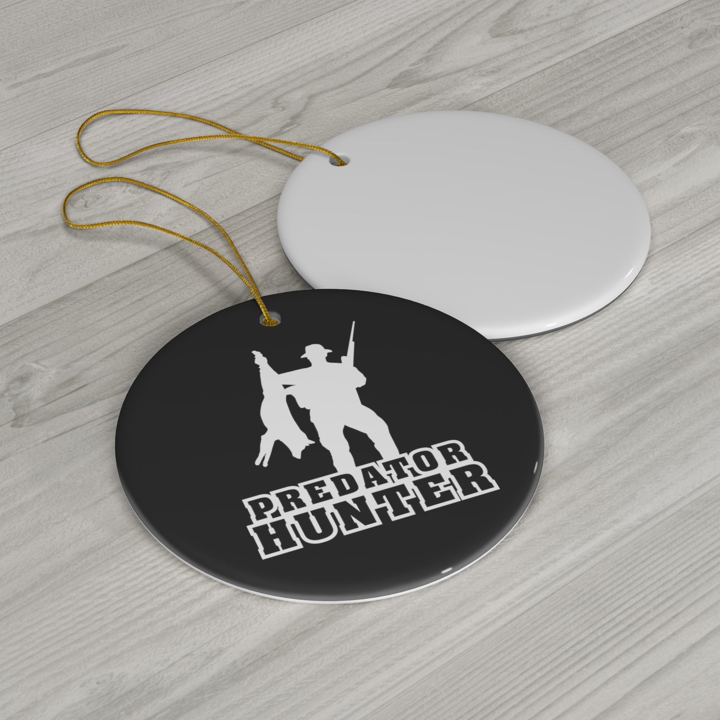 Predator Hunter Ceramic Christmas Ornament