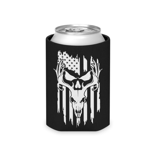 Deer Skull American Flag Can Cooler