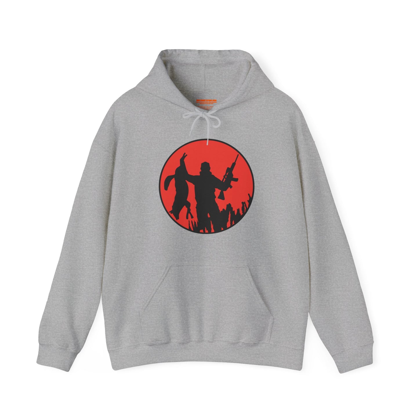 Coyote Hunter Holding Coyote Red Circle Hooded Sweatshirt