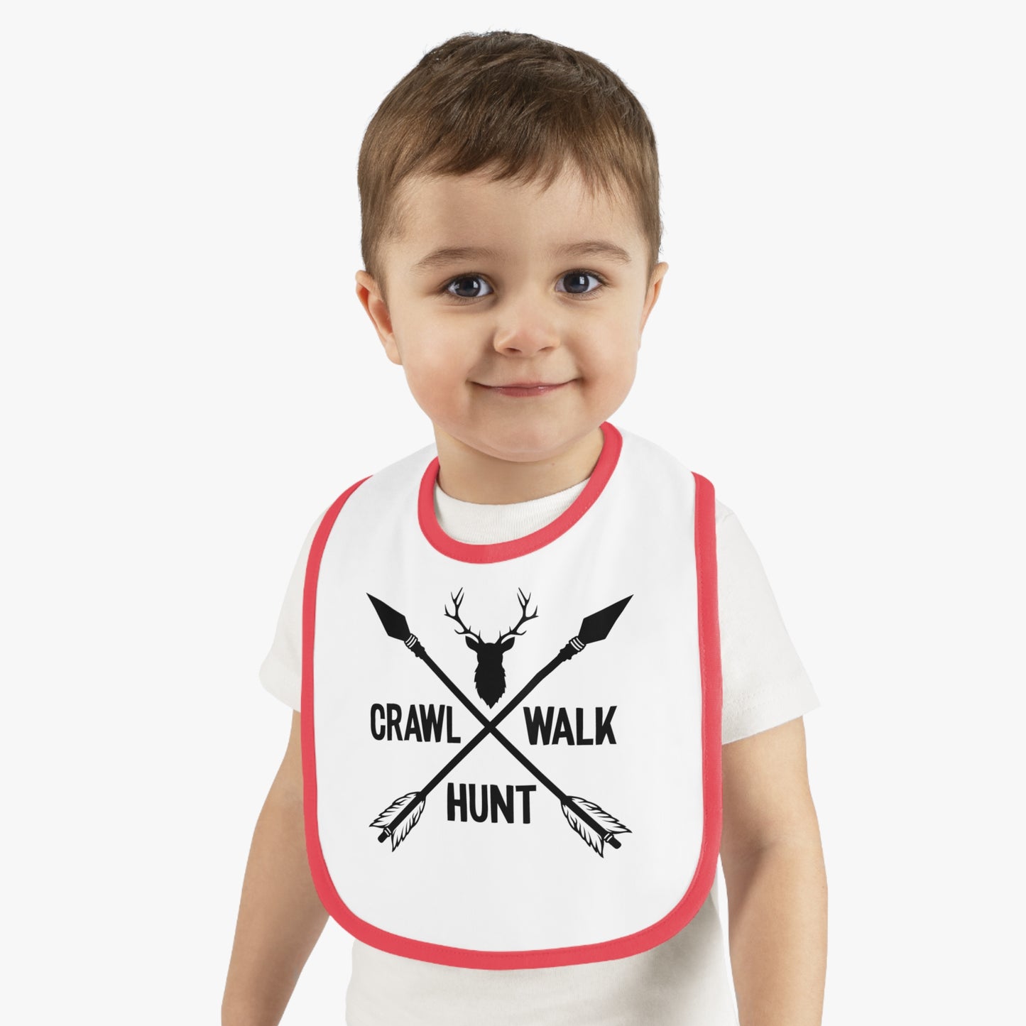 Crawl Walk Hunt Baby Jersey Bib