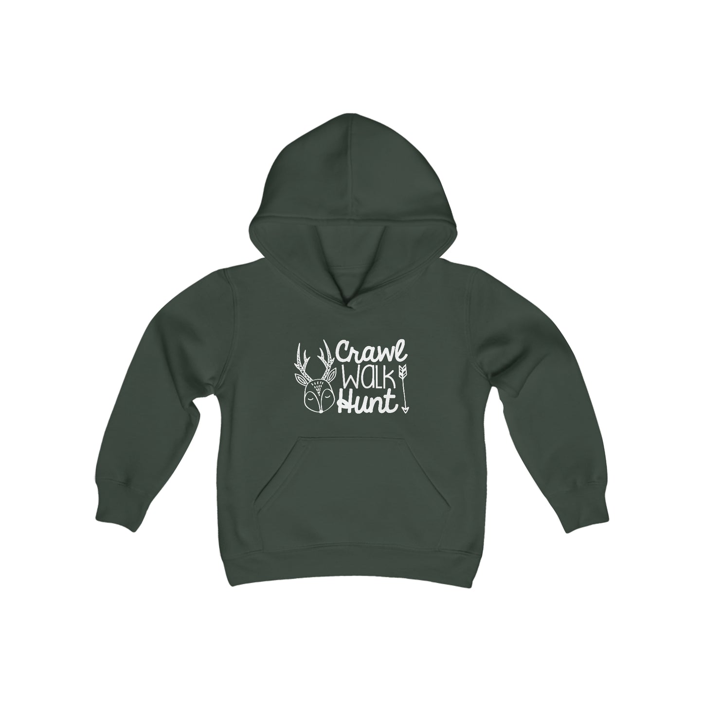 Crawl Walk Hunt Youth Hooded Sweatshirt