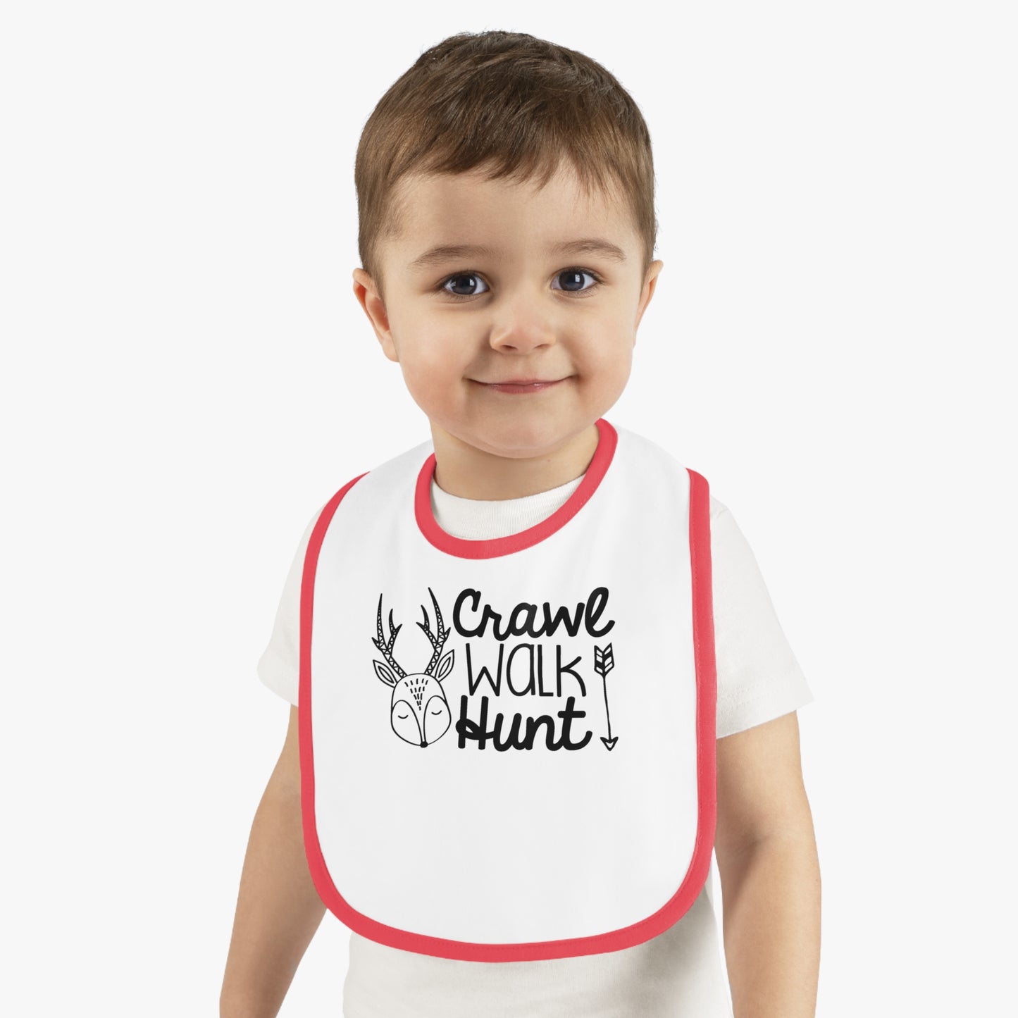 Crawl Walk Hunt Baby Jersey Bib