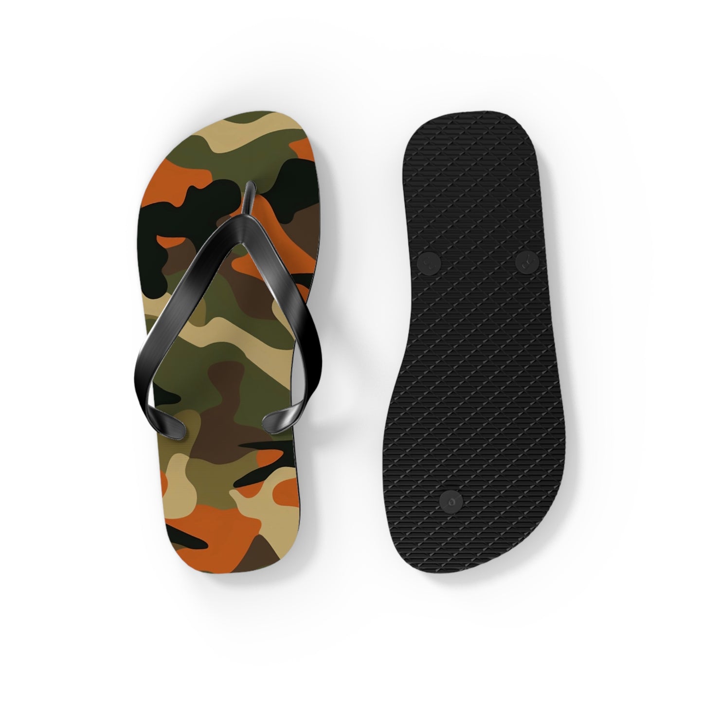 Orange Camo Flip Flops