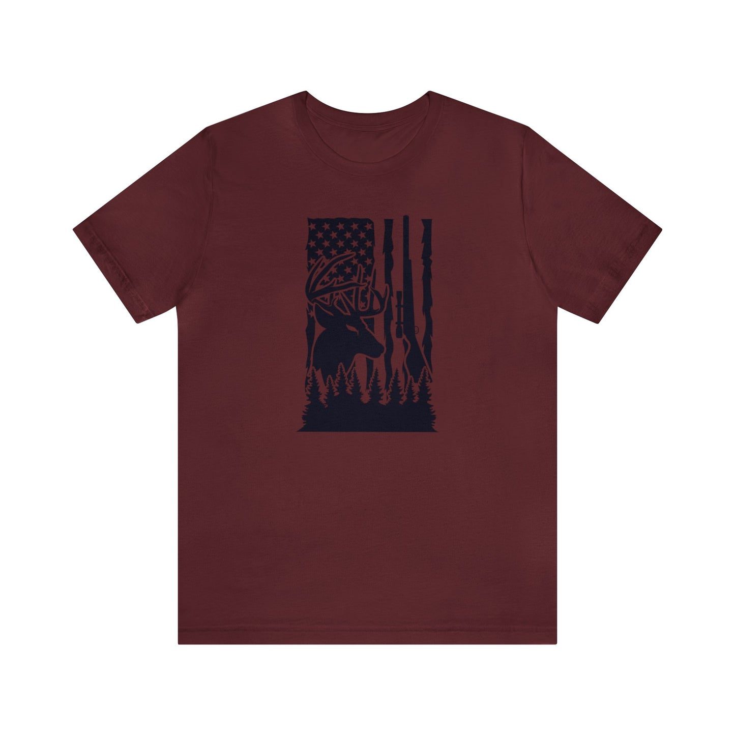 Deer Gun American Flag T-Shirt