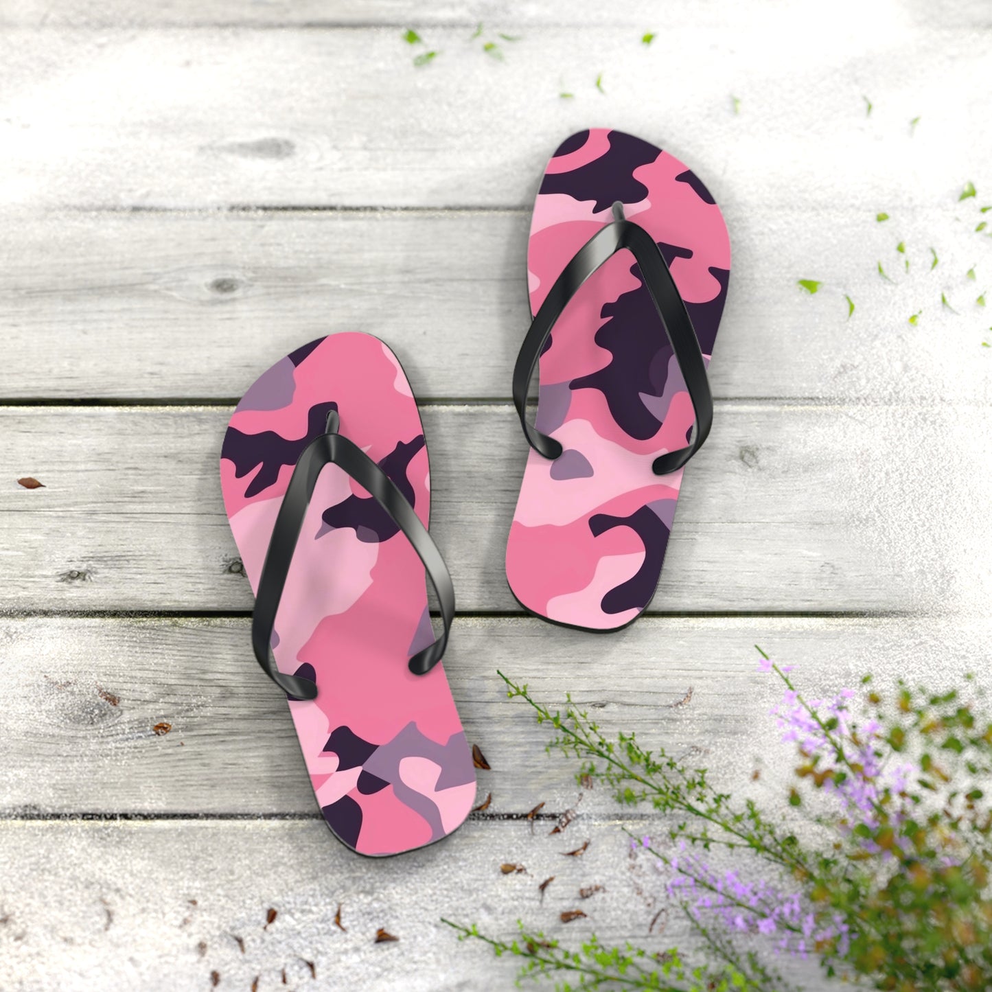 Pink Camo Flip Flops