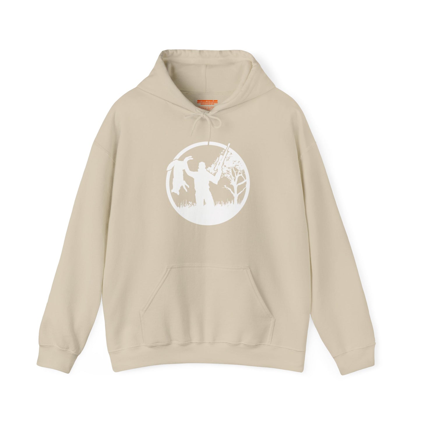 Coyote Hunter Holding Coyote White Circle Hooded Sweatshirt