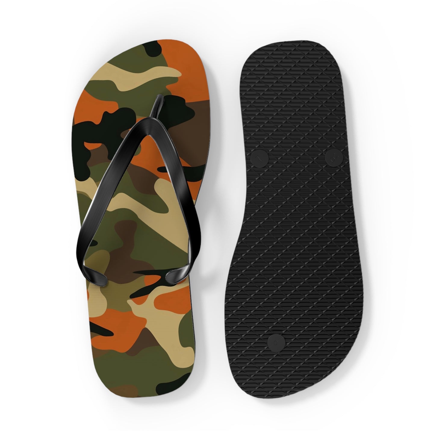 Orange Camo Flip Flops