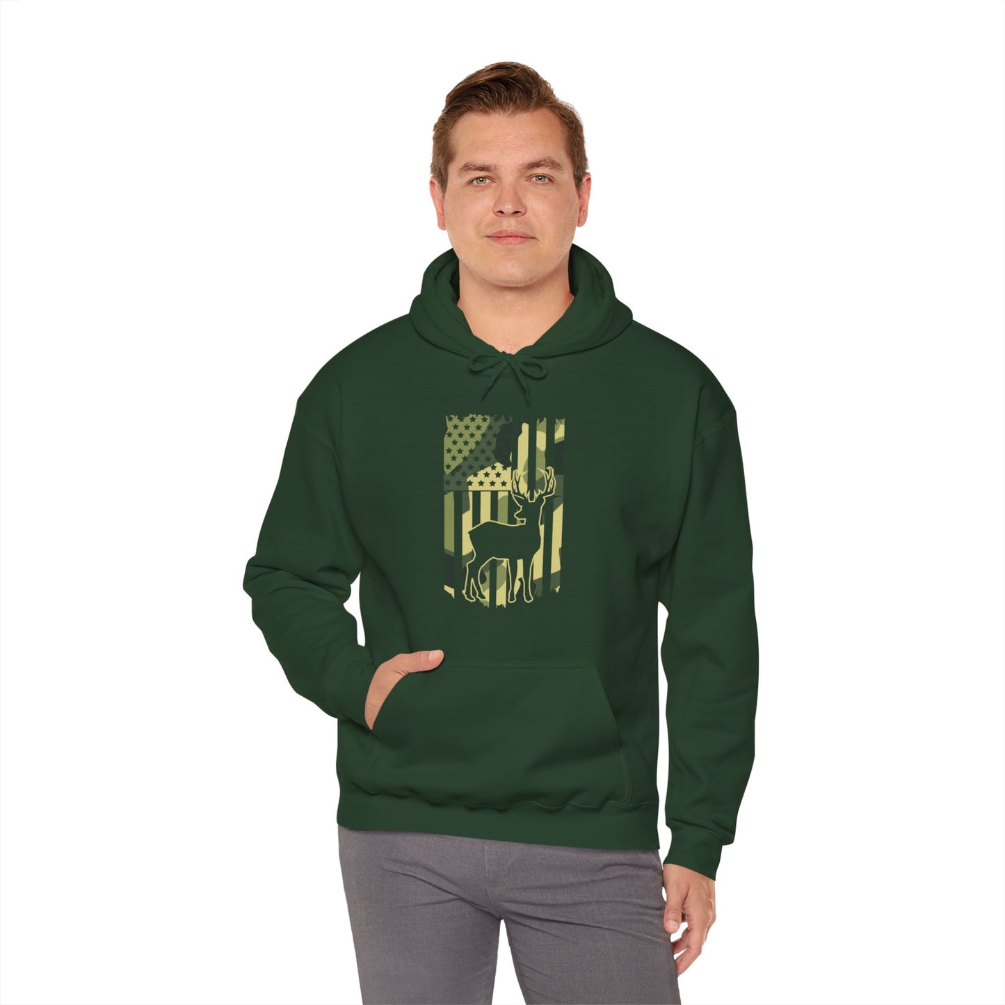 Deer Camo Flag Hooded Sweatshirt