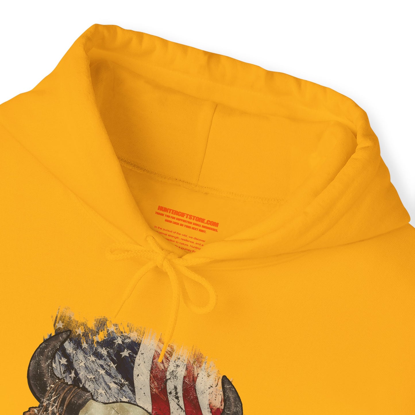 Bison Head American Flag Hooded Sweatshirt