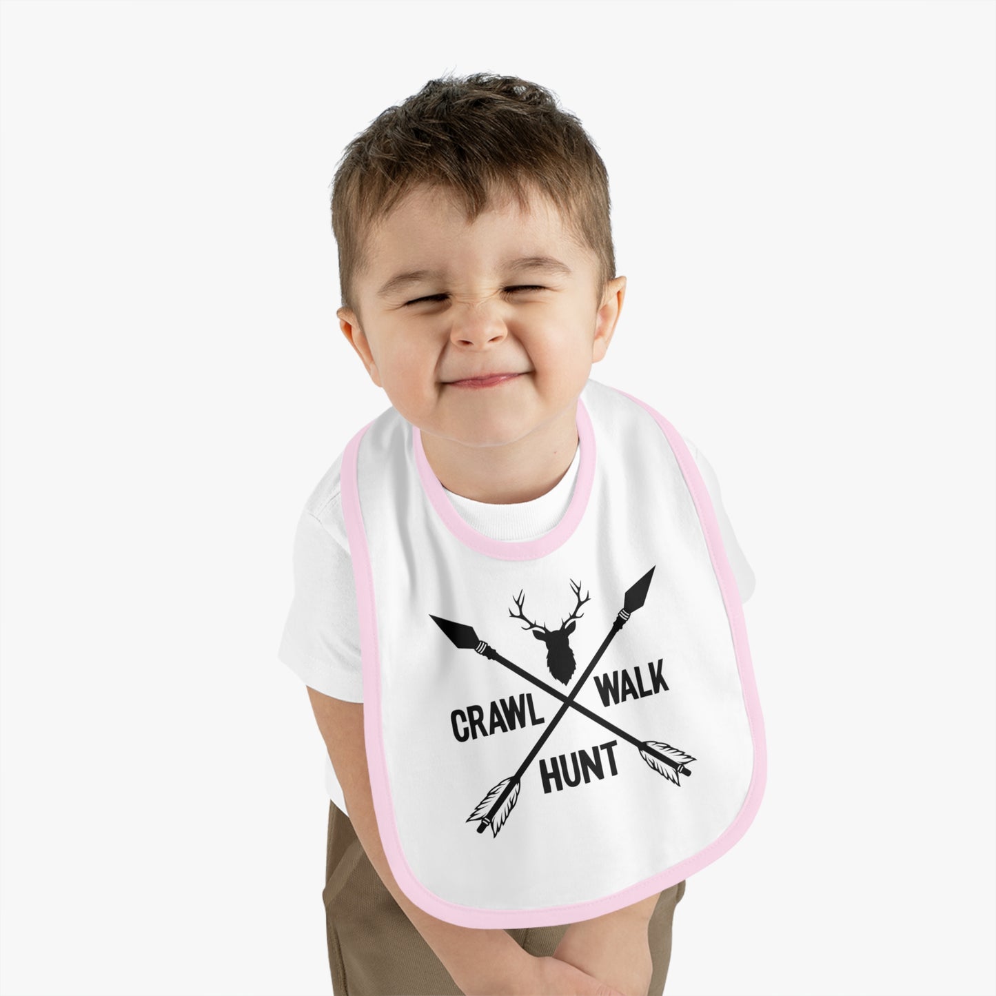 Crawl Walk Hunt Baby Jersey Bib